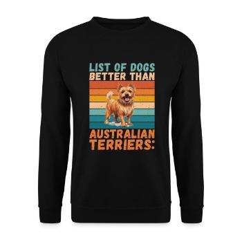 Australian Terrier Gifts - Unisex Sweatshirt - black - Front - Alina (178cm) & Michal (187cm)