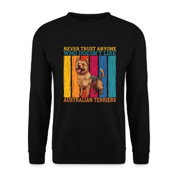 Australian Terrier Gifts - Unisex Pullover - Schwarz - Vorne - Alina (178cm) & Michal (187cm)