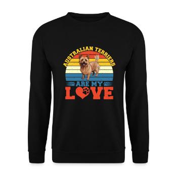 Australian Terrier Gifts - Unisex Sweatshirt - black - Front - Alina (178cm) & Michal (187cm)