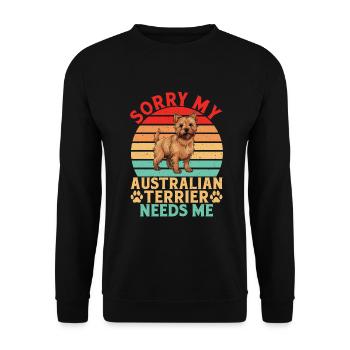 Australian Terrier Gifts - Unisex Sweatshirt - black - Front - Alina (178cm) & Michal (187cm)