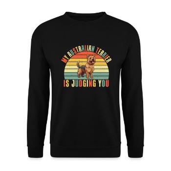 Australian Terrier Gifts - Unisex Sweatshirt - black - Front - Alina (178cm) & Michal (187cm)