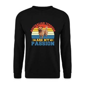 Australian Terrier Gifts - Unisex Pullover - Schwarz - Vorne - Alina (178cm) & Michal (187cm)