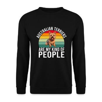 Australian Terrier Gifts - Unisex Sweatshirt - black - Front - Alina (178cm) & Michal (187cm)
