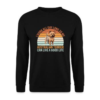 Australian Terrier Gifts - Unisex Sweatshirt - black - Front - Alina (178cm) & Michal (187cm)