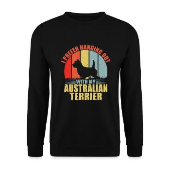Australian Terrier Gifts - Unisex Sweatshirt - black - Front - Alina (178cm) & Michal (187cm)