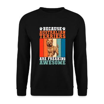 Australian Terrier Gifts - Unisex Pullover - Schwarz - Vorne - Alina (178cm) & Michal (187cm)