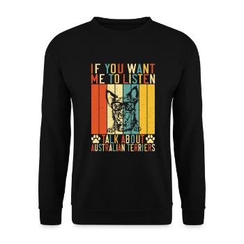Australian Terrier Gifts - Unisex Pullover - Schwarz - Vorne - Alina (178cm) & Michal (187cm)