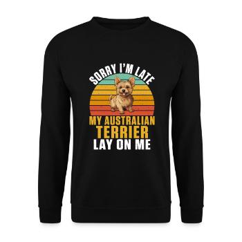Australian Terrier Gifts - Unisex Sweatshirt - black - Front - Alina (178cm) & Michal (187cm)