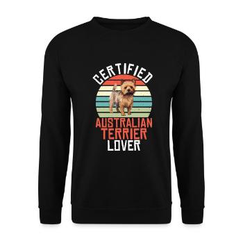 Australian Terrier Gifts - Unisex Sweatshirt - black - Front - Alina (178cm) & Michal (187cm)
