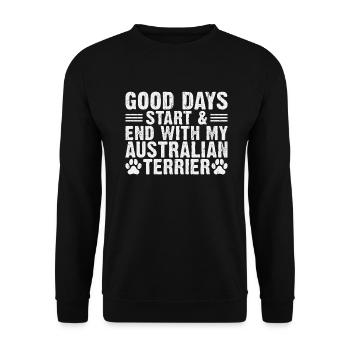 Australian Terrier Gifts - Unisex Sweatshirt - black - Front - Alina (178cm) & Michal (187cm)
