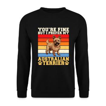 Australian Terrier Gifts - Unisex Pullover - Schwarz - Vorne - Alina (178cm) & Michal (187cm)