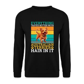 Australian Terrier Gifts - Unisex Pullover - Schwarz - Vorne - Alina (178cm) & Michal (187cm)