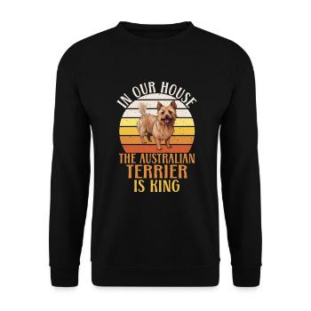 Australian Terrier Gifts - Unisex Pullover - Schwarz - Vorne - Alina (178cm) & Michal (187cm)