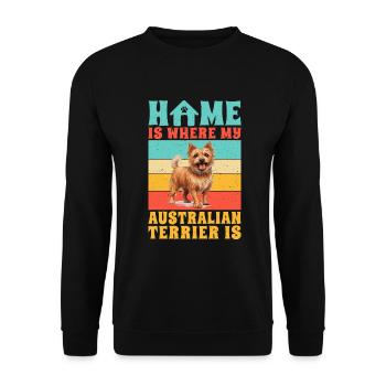 Australian Terrier Gifts - Unisex Sweatshirt - black - Front - Alina (178cm) & Michal (187cm)
