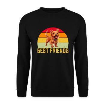 Australian Terrier Gifts - Unisex Sweatshirt - black - Front - Alina (178cm) & Michal (187cm)