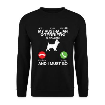 Australian Terrier Gifts - Unisex Pullover - Schwarz - Vorne - Alina (178cm) & Michal (187cm)