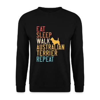 Australian Terrier Gifts - Unisex Sweatshirt - black - Front - Alina (178cm) & Michal (187cm)