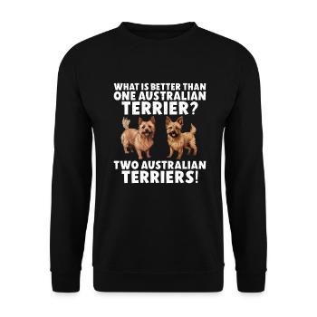 Australian Terrier Gifts - Unisex Pullover - Schwarz - Vorne - Alina (178cm) & Michal (187cm)