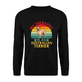 Australian Terrier Gifts - Unisex Sweatshirt - black - Front - Alina (178cm) & Michal (187cm)
