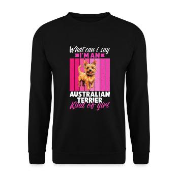 Australian Terrier Gifts - Unisex Pullover - Schwarz - Vorne - Alina (178cm) & Michal (187cm)