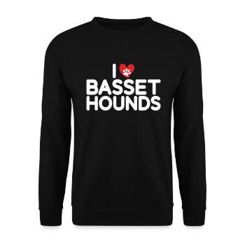 Cadeaux Basset Hound - Sweat-shirt Unisexe - noir - Devant - Alina (178cm) & Michal (187cm)