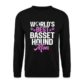 Basset Hound Gifts - Unisex Pullover - Schwarz - Vorne - Alina (178cm) & Michal (187cm)
