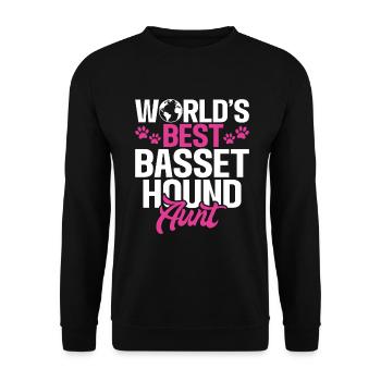 Cadeaux Basset Hound - Sweat-shirt Unisexe - noir - Devant - Alina (178cm) & Michal (187cm)