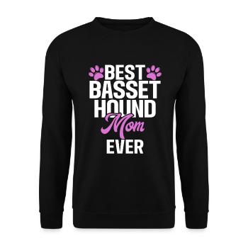 Cadeaux Basset Hound - Sweat-shirt Unisexe - noir - Devant - Alina (178cm) & Michal (187cm)