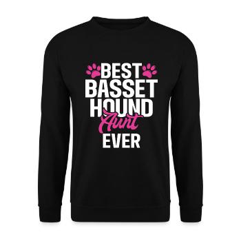 Cadeaux Basset Hound - Sweat-shirt Unisexe - noir - Devant - Alina (178cm) & Michal (187cm)