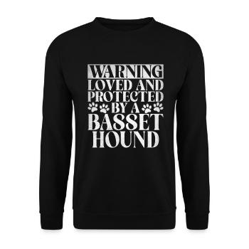 Basset Hound Gifts - Unisex Pullover - Schwarz - Vorne - Alina (178cm) & Michal (187cm)