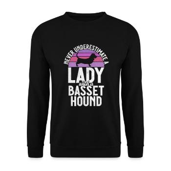 Cadeaux Basset Hound - Sweat-shirt Unisexe - noir - Devant - Alina (178cm) & Michal (187cm)
