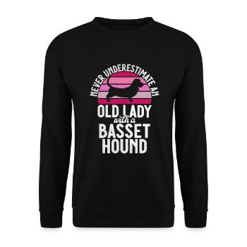 Cadeaux Basset Hound - Sweat-shirt Unisexe - noir - Devant - Alina (178cm) & Michal (187cm)