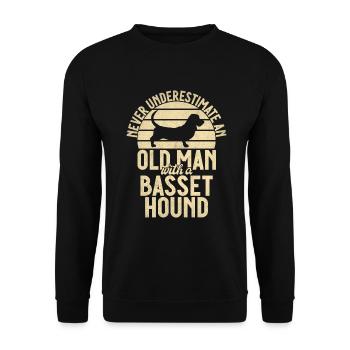 Cadeaux Basset Hound - Sweat-shirt Unisexe - noir - Devant - Alina (178cm) & Michal (187cm)