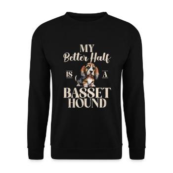Cadeaux Basset Hound - Sweat-shirt Unisexe - noir - Devant - Alina (178cm) & Michal (187cm)
