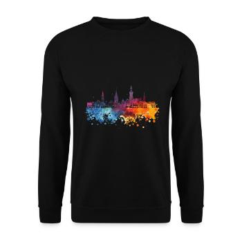 Büdingen - Unisex Pullover - Schwarz - Vorne - Alina (178cm) & Michal (187cm)