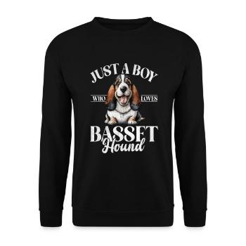 Cadeaux Basset Hound - Sweat-shirt Unisexe - noir - Devant - Alina (178cm) & Michal (187cm)