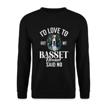 Basset Hound Gifts - Unisex Pullover - Schwarz - Vorne - Alina (178cm) & Michal (187cm)