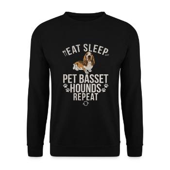 Cadeaux Basset Hound - Sweat-shirt Unisexe - noir - Devant - Alina (178cm) & Michal (187cm)