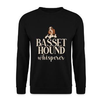 Basset Hound Gifts - Unisex Sweatshirt - black - Front - Alina (178cm) & Michal (187cm)