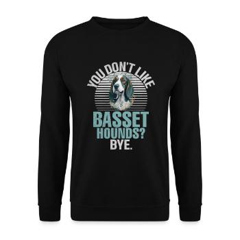 Cadeaux Basset Hound - Sweat-shirt Unisexe - noir - Devant - Alina (178cm) & Michal (187cm)