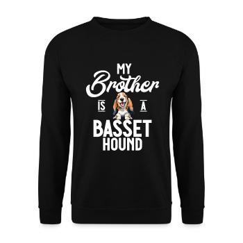 Basset Hound Gifts - Unisex Pullover - Schwarz - Vorne - Alina (178cm) & Michal (187cm)