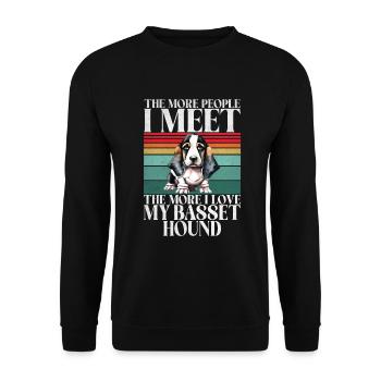 Basset Hound Gifts - Unisex Sweatshirt - black - Front - Alina (178cm) & Michal (187cm)