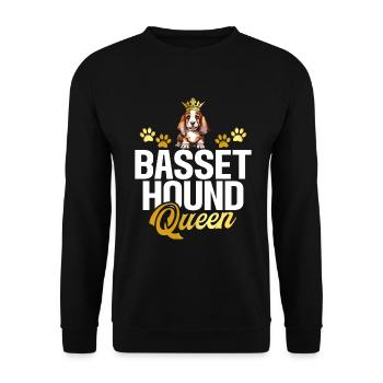 Cadeaux Basset Hound - Sweat-shirt Unisexe - noir - Devant - Alina (178cm) & Michal (187cm)