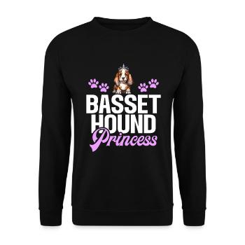 Cadeaux Basset Hound - Sweat-shirt Unisexe - noir - Devant - Alina (178cm) & Michal (187cm)