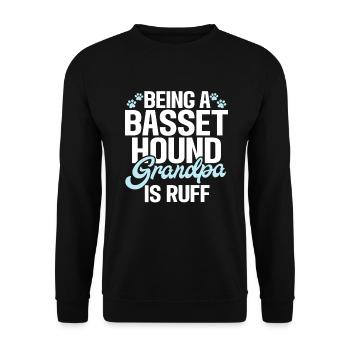 Basset Hound Gifts - Unisex Pullover - Schwarz - Vorne - Alina (178cm) & Michal (187cm)