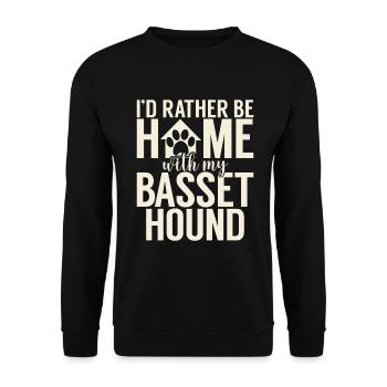 Basset Hound Gifts - Unisex Sweatshirt - black - Front - Alina (178cm) & Michal (187cm)