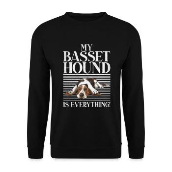 Cadeaux Basset Hound - Sweat-shirt Unisexe - noir - Devant - Alina (178cm) & Michal (187cm)