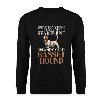 Basset Hound Gifts - Unisex Pullover - Schwarz - Vorne - Alina (178cm) & Michal (187cm)