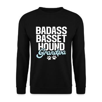 Cadeaux Basset Hound - Sweat-shirt Unisexe - noir - Devant - Alina (178cm) & Michal (187cm)