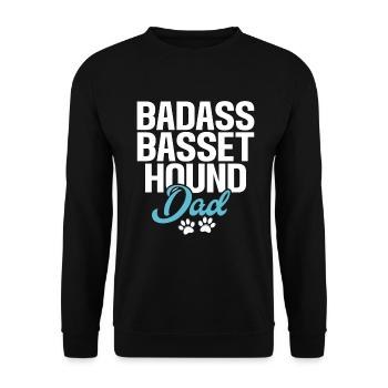 Cadeaux Basset Hound - Sweat-shirt Unisexe - noir - Devant - Alina (178cm) & Michal (187cm)